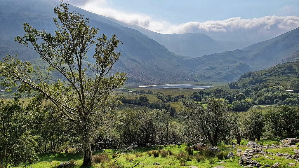 View of Lough Reagh and Broaghnabinnia Mountain