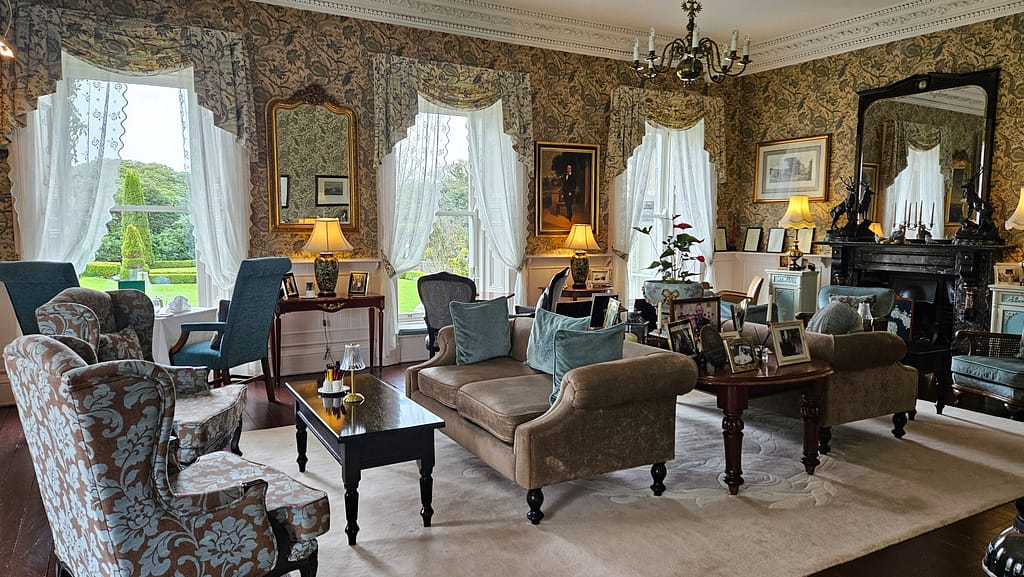 One of the living rooms in Ballyseede Castle