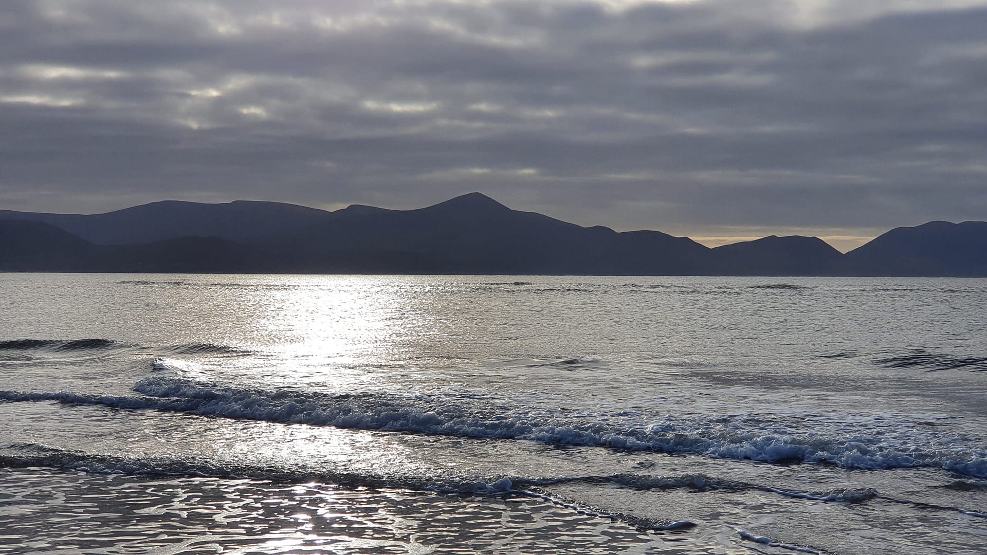 Brandon Bay in an overcast sky