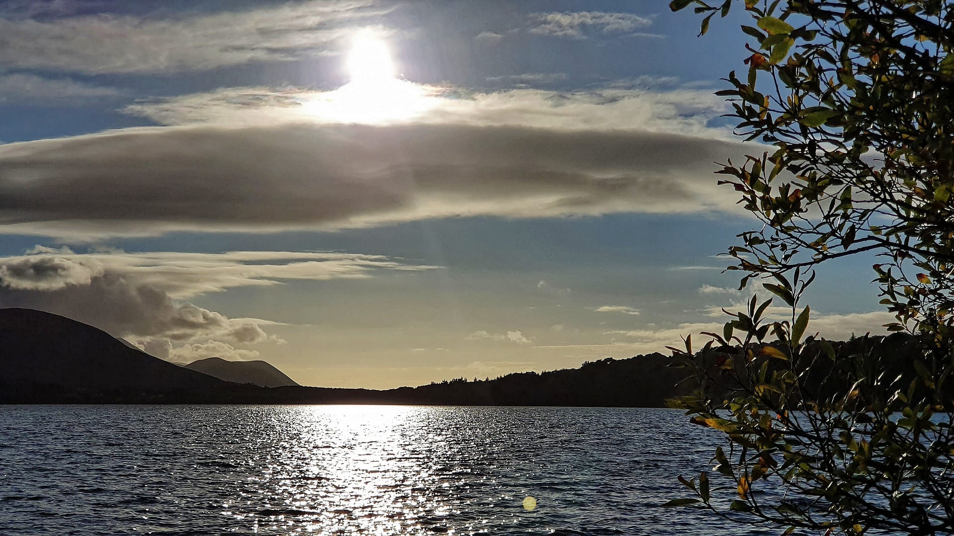 Sun setting on Caragh Lake